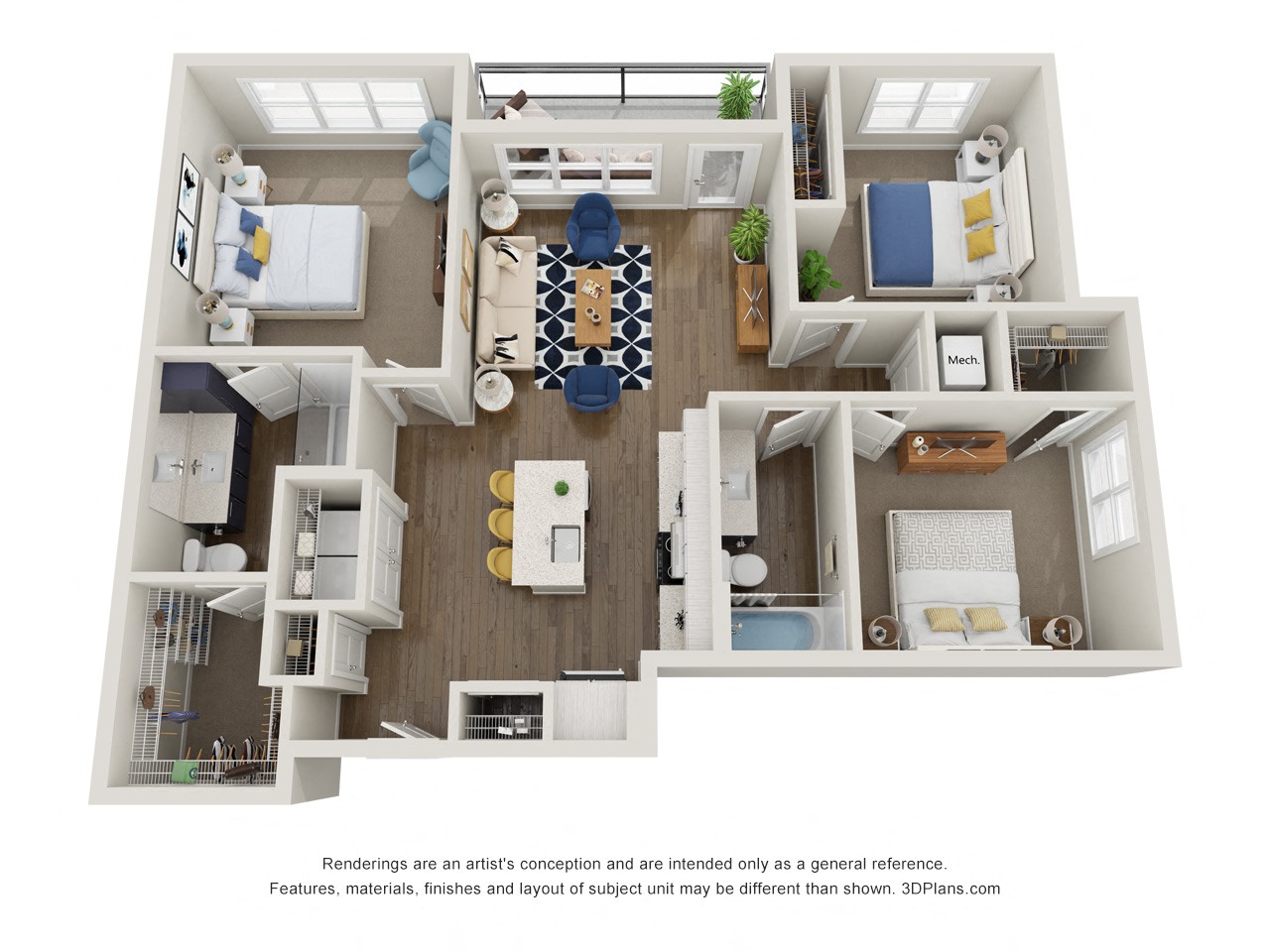 Floorplan image of unit 544